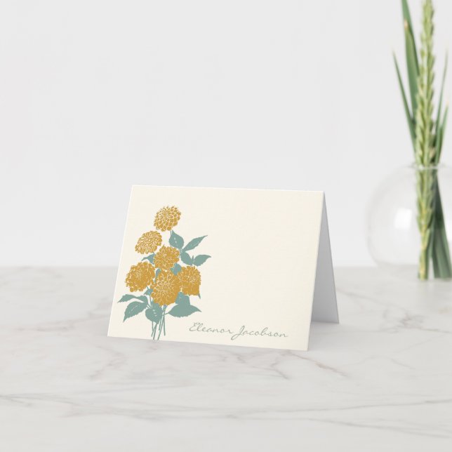 Vintag-Gelbe florale Personalisierte Skriptbezeich (Vorderseite)