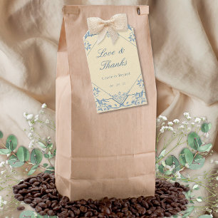 Vintag Gelbe Liebe und Dank Gastgeschenk Hochzeit  Geschenkanhänger