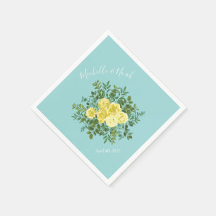 Vintag Gelbe Rose Schöne Hochzeit Serviette