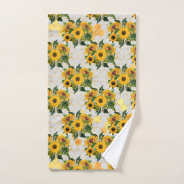 Vintag Gelbe Sonnenblume Bouquet Honeycomb Handtuch