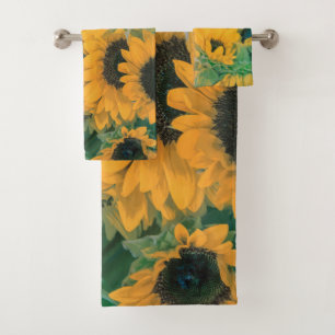 Vintag Gelbe Sonnenblumen  Handtuch - Set