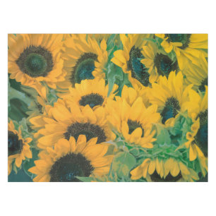 Vintag Gelbe Sonnenblumen Tablettenfilm Tischdecke