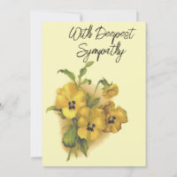 Vintag Gelbe Stiefmütterchen Blumensympathie-Karte