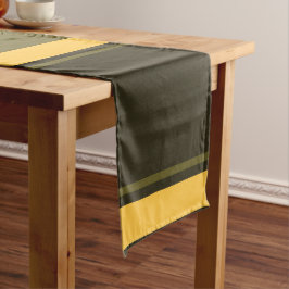Vintag Gelbe und grüne Streifen Großer Tischläufer