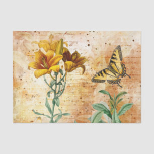 Vintag-Gelber Schmetterling Seidenpapier
