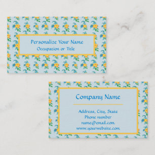 Vintag Gelborange Blume Visitenkarte