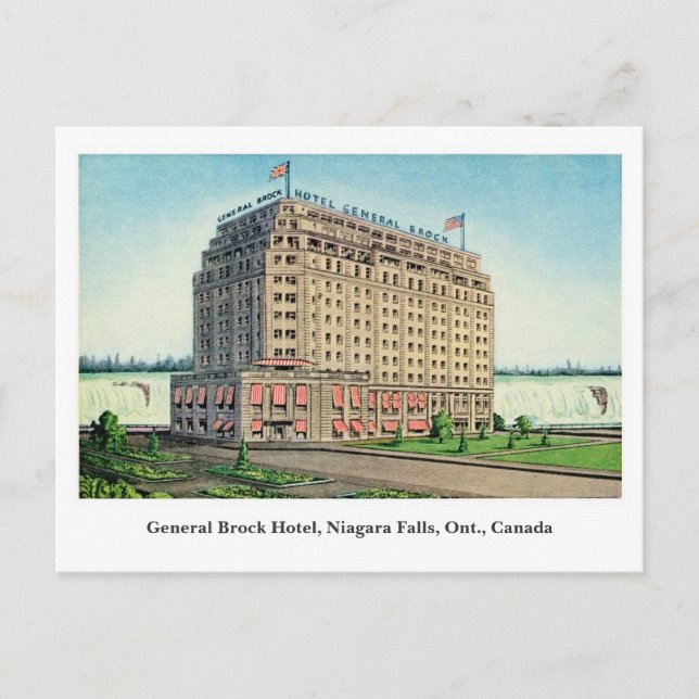 Vintag General Brock Hotel Niagara Kanada Postkarte (Vorderseite)