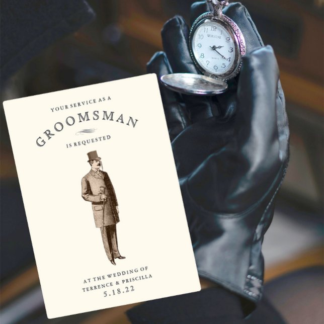 Vintag Gent | Trauzeuge Request Card Einladung (Von Creator hochgeladen)