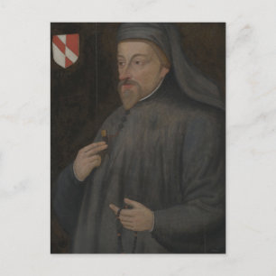 Vintag Geoffrey Chaucer Portrait Painting Postkarte