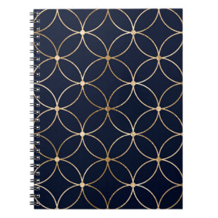 Vintag Geometrie: Gold Blue Abstrakt Notizblock
