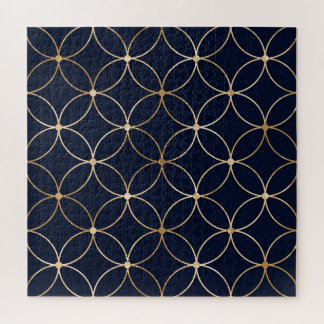 Vintag Geometrie: Gold Blue Abstrakt Puzzle