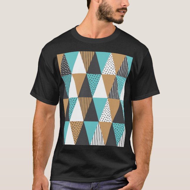 Vintag Geometrisch: Abstrakte Darstellung. T-Shirt (Vorderseite)