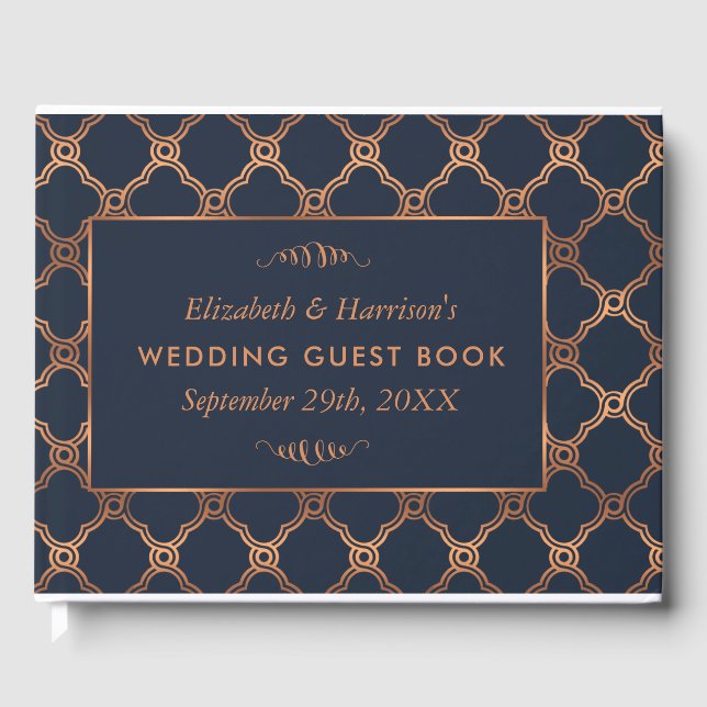 Vintag Geometrische Art Deco Gatsby Hochzeit Gästebuch (Vorderseite)