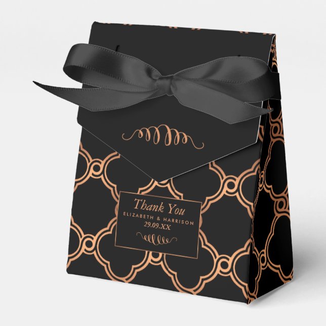 Vintag Geometrische Art Deco Gatsby Hochzeit Geschenkschachtel (Vorderseite)