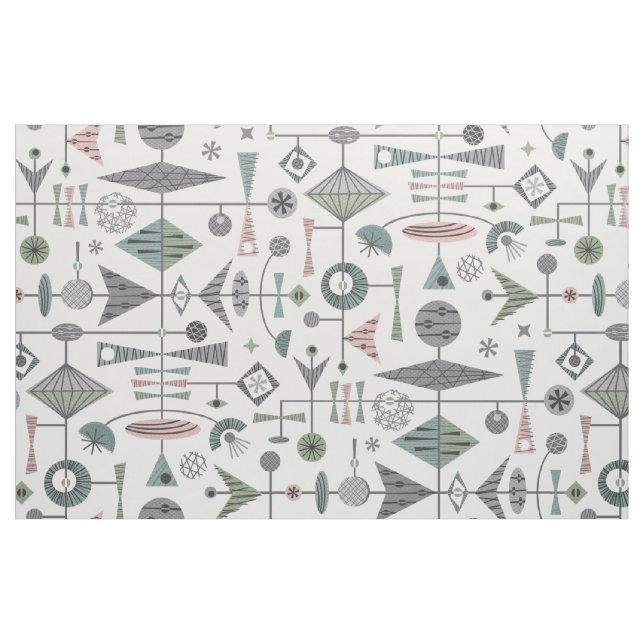 Vintag geometrische Mobile - White LG ©studioxtin Stoff (Fat Quarter (45,7 x 55,9 cm))
