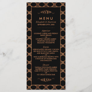 Vintag Geometrisches Art Deco Gatsby Wedding Menu Menükarte
