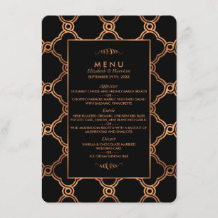 Vintag Geometrisches Art Deco Gatsby Wedding Menu Menükarte