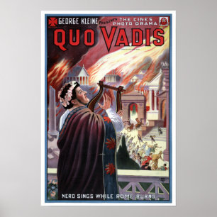 Vintag George Kleine präsentiert Quo Vadis Nero Poster