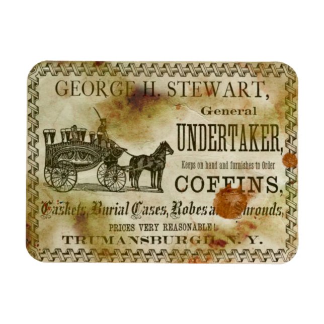 Vintag George Stewart Undertaker & Coffins Magnet (Horizontal)