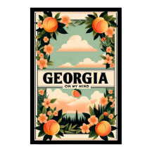 Vintag Georgia Peach Travel Poster