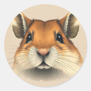 Vintag Gerbil Portrait Retro Pet Runder Aufkleber