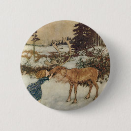 Vintag Gerda und Reindeer von Edmund Dulac Button