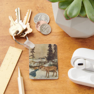 Vintag Gerda und Reindeer von Edmund Dulac Schlüsselanhänger