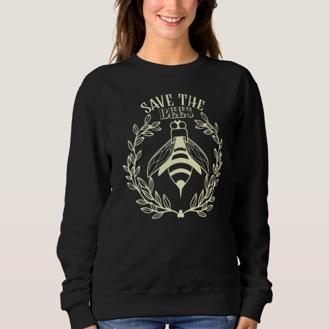 Vintag Gerettet Bees Honey Beekeeper Environment Sweatshirt (Vorderseite)