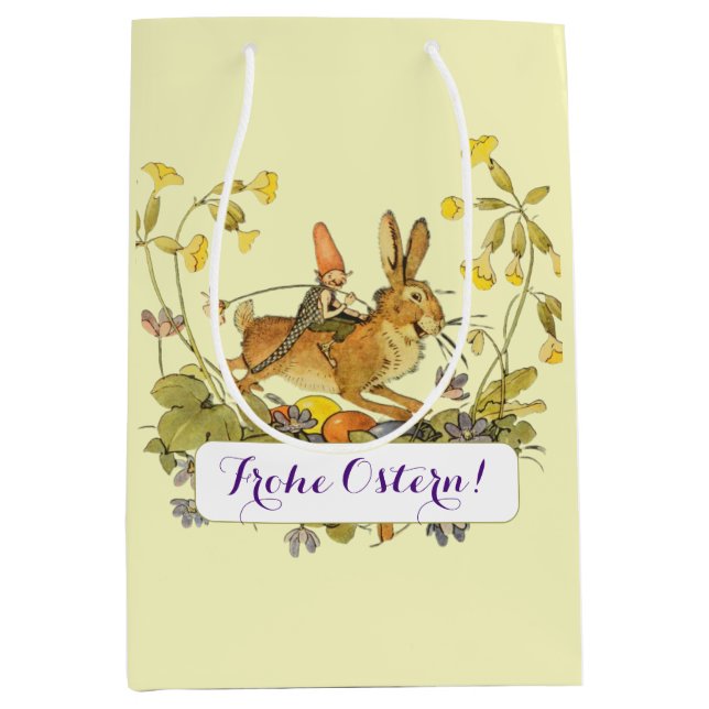 Vintag Gernan Happy Oaster Mittlere Geschenktüte (Vorderseite)