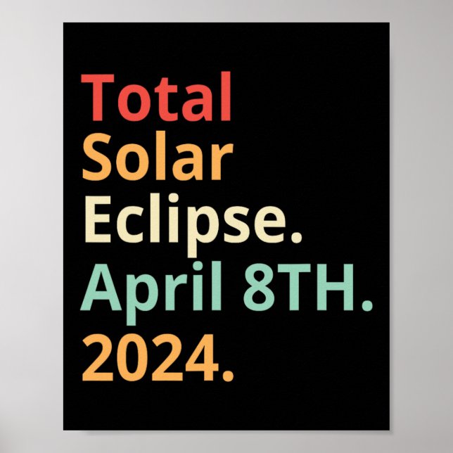 Vintag Gesamtsolaranlage 8. April 2024 Poster (Vorne)