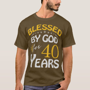 Vintag gesegnet von Gott für 40 Jahre Altes Glück  T-Shirt