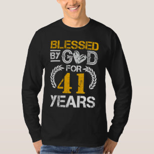 Vintag gesegnet von Gott für 41 Jahre glücklich 41 T-Shirt