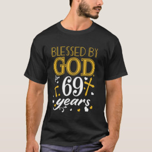 Vintag gesegnet von Gott für 69 Jahre glücklich 69 T-Shirt