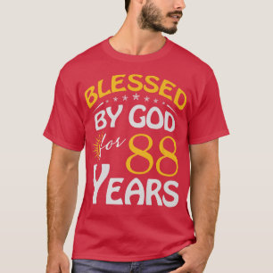 Vintag gesegnet von Gott für 88 Jahre Altes Glück T-Shirt