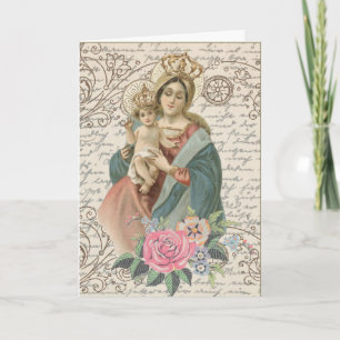 Vintag gesegnete Jungfrau Mary Jesus Mother Day Karte