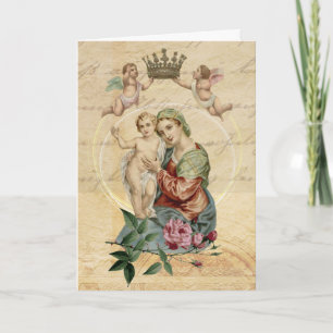 Vintag gesegnete Jungfrau Mary Jesus Mother Day Karte