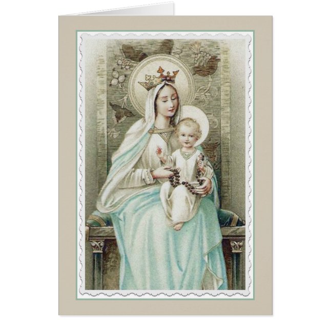 Vintag gesegnete Jungfrau Mary Jesus Rosary (Vorne)