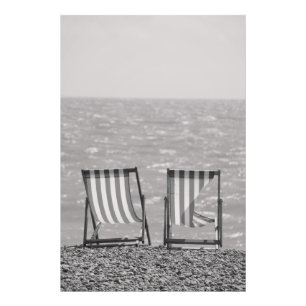Vintag gestreifte Strandstühle Fotodruck