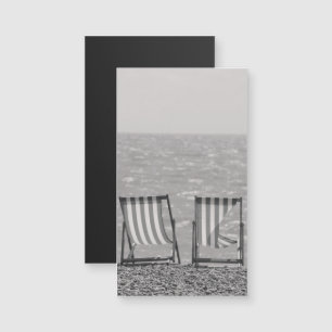 Vintag gestreifte Strandstühle Magnetkarte