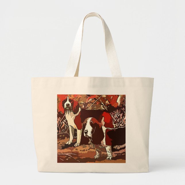 Vintag gestrichene Beagles Tote Tasche (Vorne)