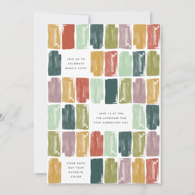 Vintag gestrichene Juwelen Geburtstagsfeier Einlad Einladung (Vorderseite)