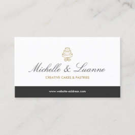 Vintag gestuftes Cake-Logo mit elegantem, weißem S Visitenkarte