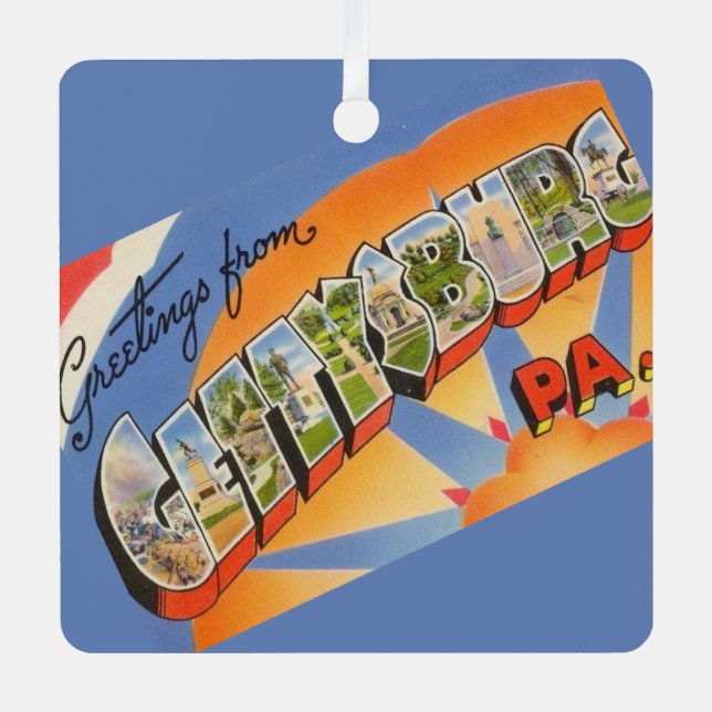 Vintag Gettsyburg PA Ornament Aus Metall (Vorderseite)