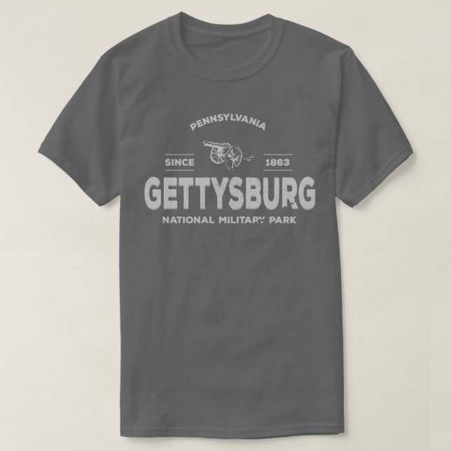 Vintag Gettysburg 1863 Nationaler Militärpark Gra T-Shirt (Design vorne)