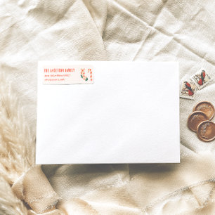 Vintag Gezeichnet Cream Red Christmas Doddle-Adres