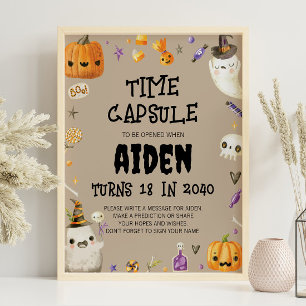 Vintag Ghost Birthday Time Kapsel-Zeichen Poster