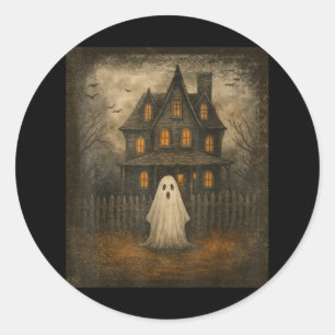 Vintag Ghost Boo Spuk House Halloween Kostüme Runder Aufkleber
