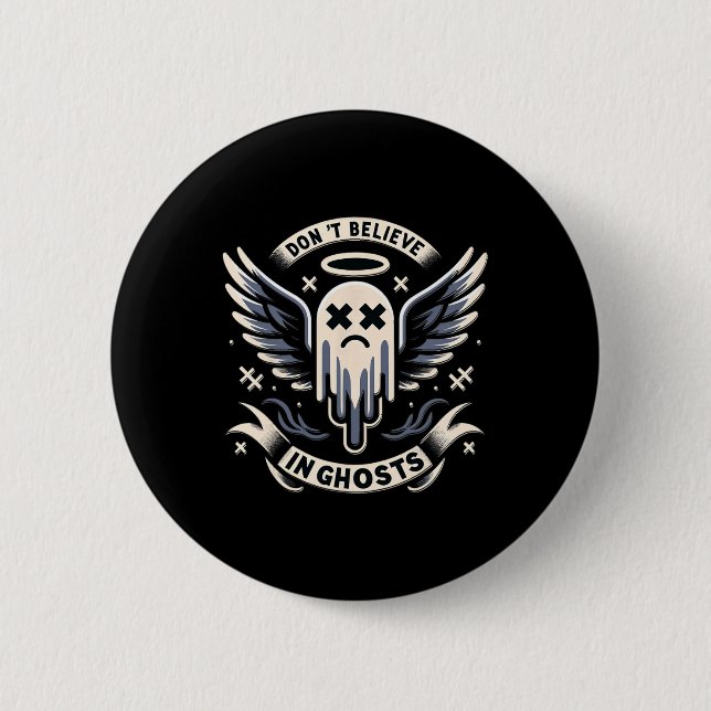 Vintag Ghost Design Niedlich Ghost Halloween Spook Button (Vorderseite)