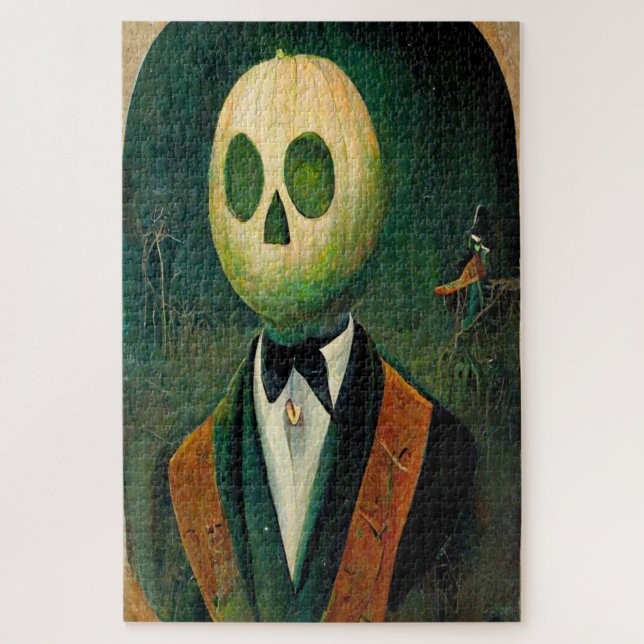 Vintag Ghost Pumpkin Head Man Puzzle (Vertikal)