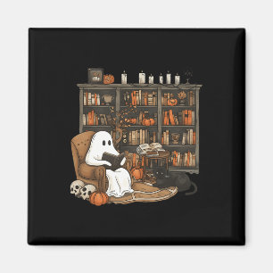 Vintag Ghost Reading Book Lovers Library Hallowee Magnet